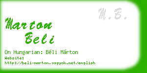 marton beli business card